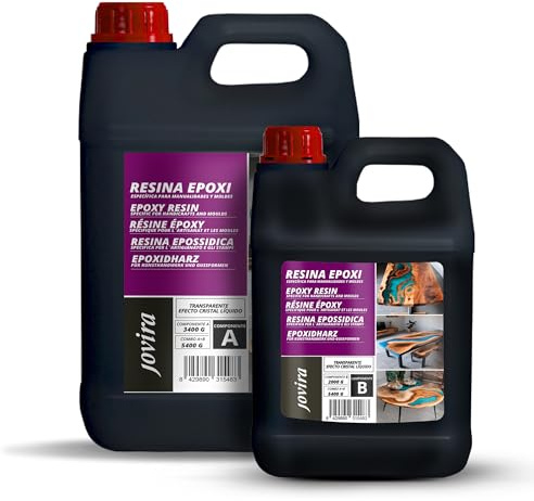 JOVIRA PINTURAS Resina epossidica trasparente. Per artigianato, opere d'arte, legno, tavoli creativi in legno, gioielli artistici, artigianato creativo, fai da te. (5,4 Kg (Paquete de 1))
