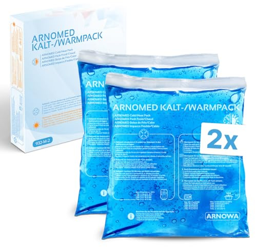 2x Poches réfrigérantes réutilisables d’ARNOMED® avec gel 13x14cm, compresses froides/chaudes réutilisables et passant au micro-ondes, poches réfrigérantes en gel, coussins réfrigérants en gel
