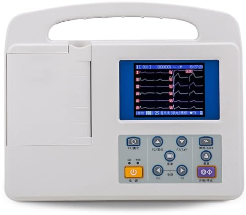 Electrocardiógrafo Portátil - Monitor Cardíaco Móvil, Electrocardiógrafo LCD a Color De 12 Derivaciones Y 3 Canales, Monitor De ECG Digital con Papel De Impresión para Uso Doméstico