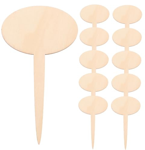 FONDOTIN 20 piezas Marcadores de Plantas de Madera Etiquetas de Jardín para Suculentas y Hierbas Resistentes y Reutilizables para Exteriores y Macetas Accesorios Hortícolas Sostenibles