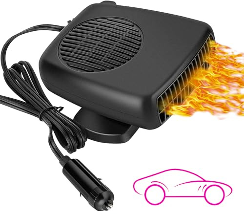 Showvigor Portable 12V Car Heater That Plug into Cigarette Lighter Windshield Defroster & Defogger 2 in 1 Fast Heating/Cooling Automobile Heater Demister Vehicle Heater Fan Suitable for All Car