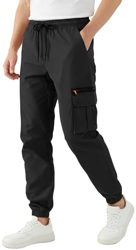AIEOE Cargobyxor för män med manschetter arbetsbyxor Chino Cargo joggingbyxor med fickor dragsko S-XXL