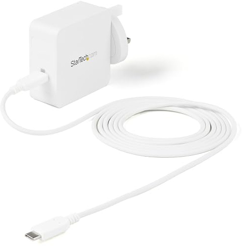 StarTech.com USB C Wall Charger - 60W PD 1m cable - Portable USB Type C Fast Charger - Universal Adapter Dell XPS, Lenovo X1 Carbon, HP Elitebook, Macbook Surface Pro 7 - USB IF/CE Certified (WCH1CUK)
