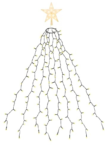 SALCAR La chaîne lumineuse lancée par sapin de Noël est équipée de 8 guirlandes. La chaîne lumineuse est livrée avec un anneau et une étoile à 10 LED sur le dessus. à convient à l'arbre de Noël