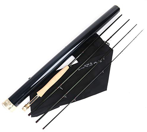 MAXIMUMCATCH Sky High Fliegenfischen Rute 2/3/4/5/6/7/8wt, Graphit IM12 Rutenblank, AAAA Handgriff, Spitzenaktion, Titanium Stripping Guides (8'4'' 3wt 4 Teile)