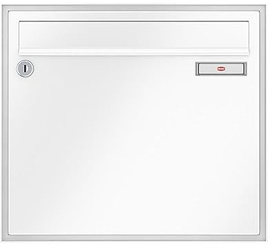 RENZ/Joint d'ombrage/boîte aux lettres encastrée, boîte aux lettres encastrée, blanc de signalisation, volume 12 L/Dein-Bruef.