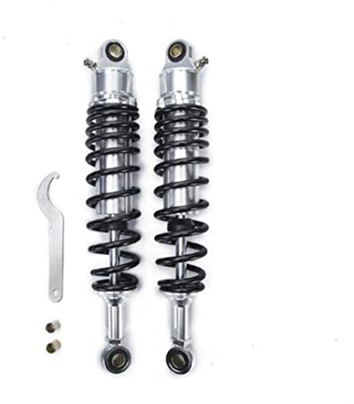 Hegeiisy 340mm 13.38 Pouce 7mm Printemps Universel Moto Air Amortisseur Arrière Suspension ATV Quad Scooter Dirt Bike Pour CBR600 400 500 YZF XC EXC XCF Argent