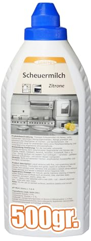 Lorito Scheuermilch Zitrone 500 ml, zur Reinigung von Keramik, Edelstahl, Fliesen, entfernt hartnäckige Verschmutzungen in Bad und Küche