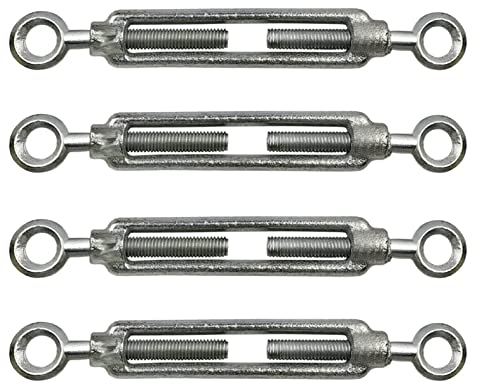 kippen 1204EK - Pack de 4 Tensores 2 Ojos Acero Galvanizado Medida 12 mm