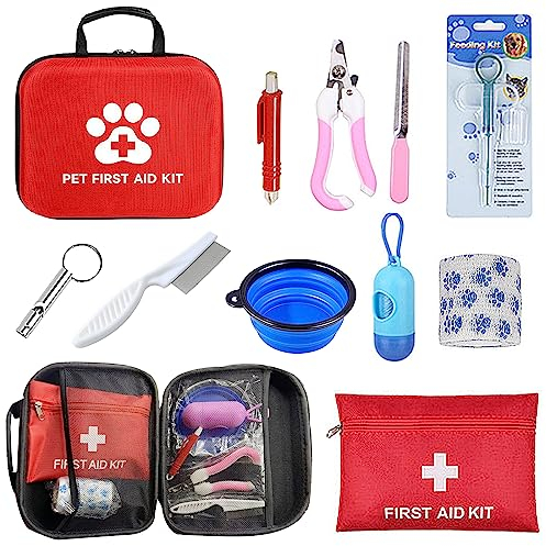 12 Pièces Trousse de Secours Vide Trousse de Premiers Soins Kit de Premiers Secours Chien Mini Trousse Premier Secours pour Les Soins à Domicile et Les urgences Lors de Voyages à l'extérieur