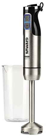 G3 Ferrari G20142 Mixer a Immersione Antelao, 1000W, Motore DC, 4 Lame INOX, Acciaio/Nero