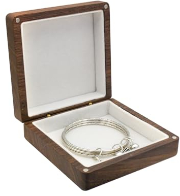 WisePoint Joyero Pequeño, Caja Regalo de Madera Joyero Viaje Cuadrada para Hombres y Mujeres, Caja Joyero Retro para Pulseras, Collares, Pendientes (Blanco)