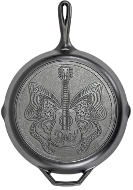 Lodge Cast Iron 12 Inch Skillet with Dolly Logo