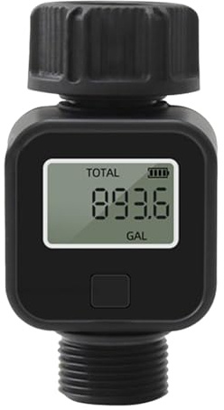 Trädgårdsslang vattenmätare, LCD-slang vattenmätare, husbil vattentank påfyllningsmätare, mångsidig gräsmatta sprinkler vattenförbrukningsmonitor med LCD-skärmfunktioner för utomhusbruk