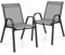 GIANTEX Gartenstühle Stapelbar 2er Set, Stapelstühle aus Textilene & Metall, Gartenstuhl Hochlehner mit Armlehnen, Balkonstuhl Gartensessel 150 kg belastbar, Terrassenstühle Outdoor Stuhl 56x70x84 cm