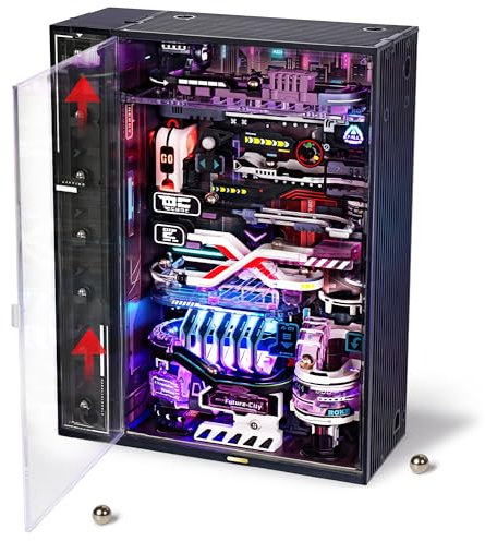 ROKR Kugelbahn The Future City 3D Puzzle Erwachsene Modell Gaming Deko Setup Erweiterungsfähige Kits Cyberpunk Geschenkidee für Männer-Parallel World MR02S