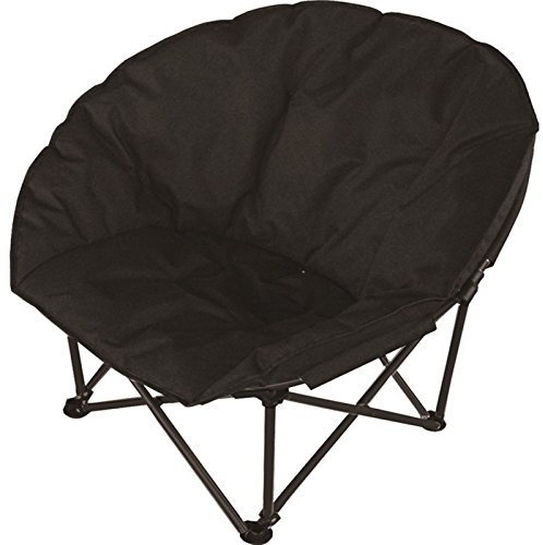 Eurotrade W Ltd Deluxe Portable Black Padded Cushion Folding Outdoor Camping Travel Festival Beach Garden Fishing Moon Chair Foldable Seat