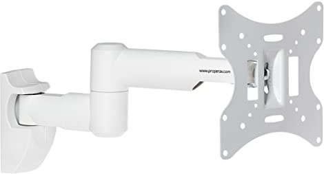 ProperAV Dual Pivot Swing Arm TV Wall Bracket 23 24 28 32 37 40 42 43 46 Tilt 20° VESA Max 200x200 White