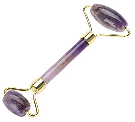 Jade-Gesichtsroller-Massagegerät, Natürliche Jade-Rollenmassage Amethyst-Gesichtsmassage Anti-Falten-Anti-Aging für Gesichtsaugen