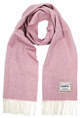 Heritage Traditions 100% Pure Wool Tartan Scarf, Check Scarf for Men & Women, Scottish Scarf Men Style, Women's Wool Scarf with Soft Brushed Finish & Fringe (Rose Pink)