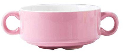 Sywlwxkq Cuenco de Sopa con 2 Asas, Cuencos de Sopa de Color sólido con Asas en China, Porcelana, Horno de cerámica, Apto para microondas, Apto para microondas, Taza, Taza para Hornear Huevo al Vapor