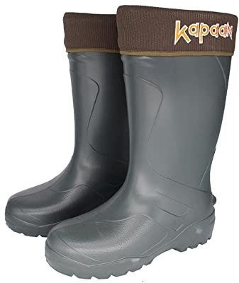 Kapaan EVA - Stivali termici leggeri in gomma, per tempo libero, giardino, hobby, lavoro, Verde marrone., 50 EU