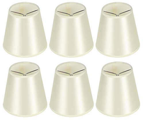 Kleiner Lampenschirm 6er-Set, Barrel Stoff Lampenschirme Clip On Glühbirne Hängelampe Tischlampe Stehlampe Kronleuchter, Beige Nordic Chandelier Shades 3.5x5.5x5.2Inch Lampenschirm