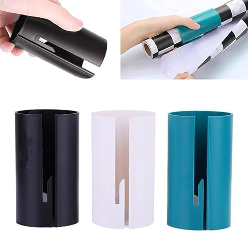 3 Pack Wrapping Paper Cutter - Simple, Fast, and Safe Kraft Paper Roll Slitter Cutter - Finger Safety Cutter - Easy-to-Use Tools for Effortless Wrapping Paper Cutting - Ideal for Birthdays