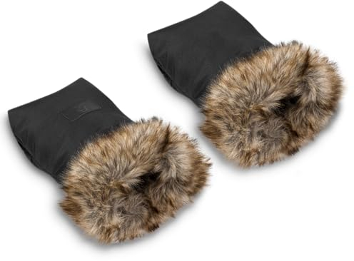 LIONELO HANDMUFF Handwärmer für Damen und Herren, Muff, Handschuhe mit Fleece, Handwärmer, wasserdicht und winddicht, abnehmbarer Pelz in Universalgröße