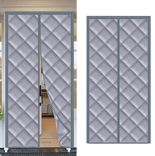 Rideau magnétique isolant thermique pour porte, en coton épais, chaud, coupe-vent et insonorisant, isolation en hiver, chaud en hiver et frais en été (80 x 205 cm)
