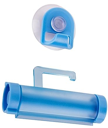LIFKOME Rolling Toothpaste Squeezer and Suction Hanger, Plastic Wall-mounted Toothpaste Tube Roller for Home Bathroom Use, Random Color, 1 Piece