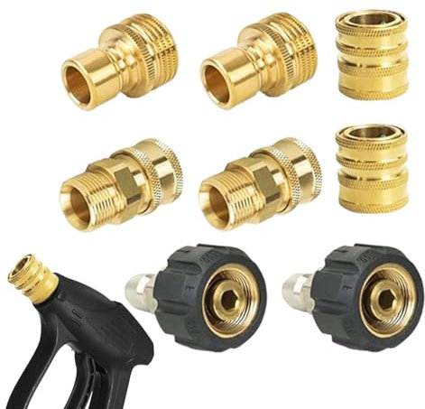 Adaptadores para Limpiador de Alta Presión, Conjunto de adaptadores para Limpiador de Alta Presión | Kit de desconexión rápida de 8 piezas de liberación rápida - Piezas de Limpiador de Alta Presión