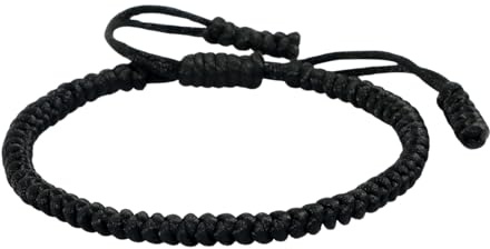 Shengxi Pulsera Tibetana Budista - Tejida para Hombre Mujer Pareja Amistad Regalo (Negro)