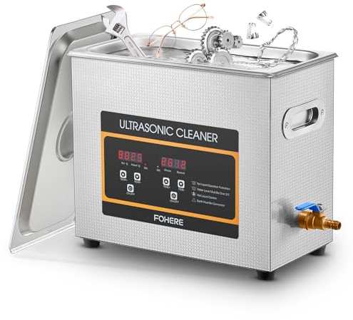 Ultraschallreiniger 6,5 L 304 Edelstahl, Mit Heizungstimer, Professioneller Digitaler Labor Ultraschall Teilereiniger, für Reinigung von Schmuck, Brillen Autoteile (6.5L)