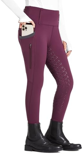 FitsT4 Sports Culotte d'équitation pour Enfants Leggings d'équitation pour Filles Fond intégral en Silicone Pantalon d'équitation Taille Haute avec 2 Poches latérales