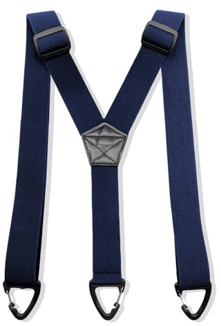 fruitery Hidden Braces for Men Trousers, Mens Braces for Trousers with Strong Clips，Y Shaped Adjustable Brace/Suspender with 3 Sturdy Snap Loop (1.54 Wide) (Blue)