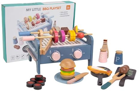 Eoixuqba barngrill lekset – interaktiv leksak grill-matlagningsspel | interaktiv pedagogisk leksak främja motorik hand-öga-koordination barnspjälsäng hemma leka flickor