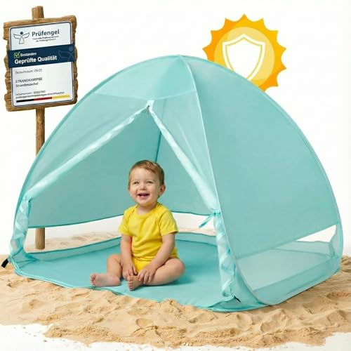 Pop-Up Strandmuschel mit UV Schutz 50+ für Kinder und Babys