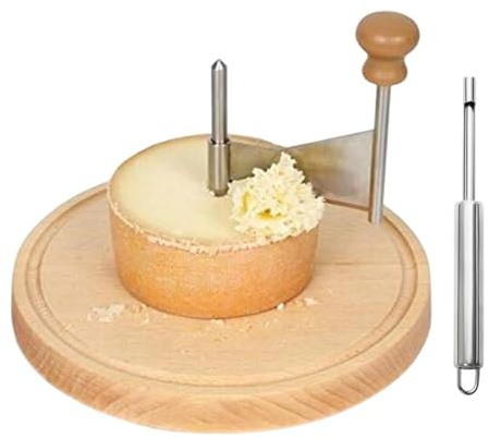 Affettatrice per formaggio, in acciaio con base in legno per piallare uniformemente | Cioccolato e Burro Schneiderad - per l'uso in ristoranti, casa, negozio di dessert