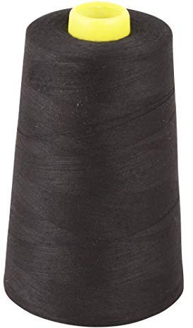 Overlocking Sewing Machine Polyester Thread x Four 5000 Yards Cones White Black Natural Cream (Black)