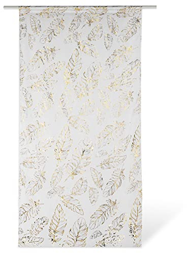 HERCHR Metallic Tree Sheer Curtains, 3.28×6.6 ft Sheer Curtains Voile Curtains for Windows,Bedroom Branch Print Gold White Curtains Window Voile Drapes for Living Room Bedroom