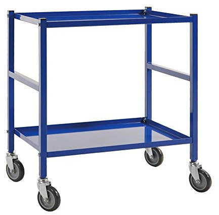 Tischwagen mit 2 Böden 690 x 430 x 750 mm, Traglast: 150 kg - blau