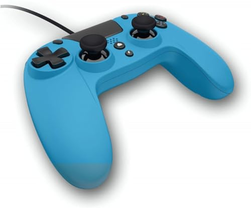 Gioteck - VX4 Blauer Verkabelter Controller für PS4 und PC Gamepad, Joystick Ergonomisches Design, Playstation-Layout mit Audio-Port/Jack 3,5MM, blau, VX4PS4-42-MU