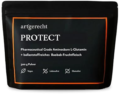 PROTECT – 300 g (30 Portionen), hochdosiert: 8g L-Glutamin + 2g Ballaststoffe aus Baobab Fruchtfleisch | Unterstützt Darmgesundheit & Verdauung | 99%+ Reinheit, vegan & ohne Zusatzstoffe