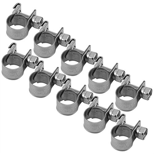 Collier de Serrage renforcé avec Goupille Aba 100 Mm 12 Mm 10 Pièces en Acier Inoxydable Mini Tuyau de Conduite de Carburant Outils Manuels et électriques Pince de Serrage