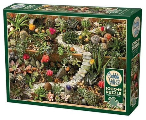 Cobble Hill 1000 Teile Puzzle – Sukkulenten Garten – Musterposter im Lieferumfang enthalten