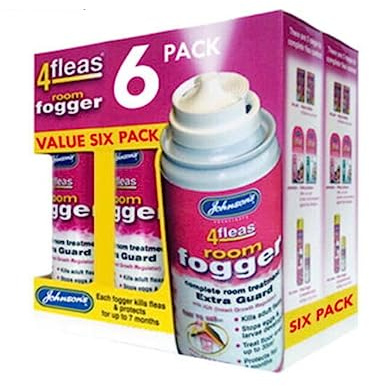 6 PACK JOHNSONS 4FLEAS HOUSE FLEA FOGGER KILLER BOMB SPRAY ROOM TREATMENT