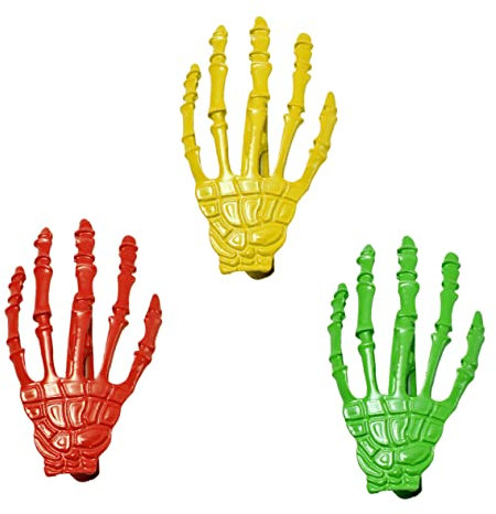 FRCOLOR 6pièces Barrette Alliage Main De Squelette Pour Halloween Accessoires De Mode Gothique Clips à Cheveux Étranges Couleurs