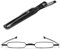 Viseng mini gafas de lectura de metal estrecho con fundas de cuero pequeñas y portátiles 2.5