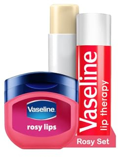 Vaseline Lip Therapy Rosy| Pflegender Lippenbalsam und Pflegestift Set für optimale Feuchtigkeit | (Rosy Set)